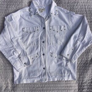 White Studded Denim Jacket